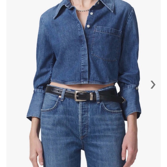 Citizens Of Humanity Tops - Citizens of Humanity Ambrose Denim Bea Crop Shirt
